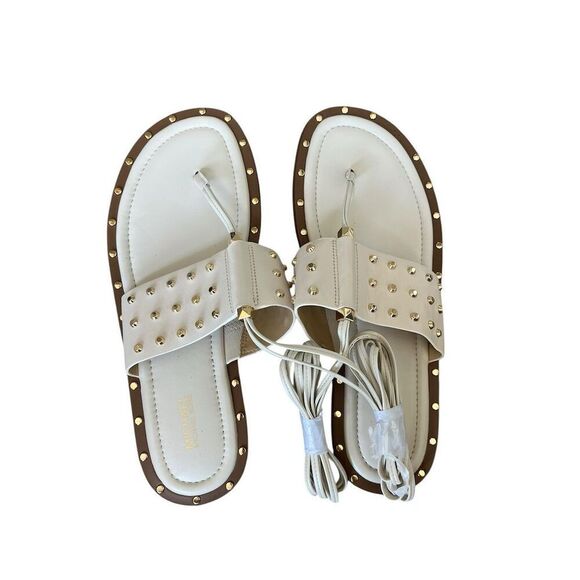 NWOT MICHAEL KORS JAGGER STUDDED STAPPY TIE SANDALS WOMENS SIZE 9.5‎ - Picture 9 of 9